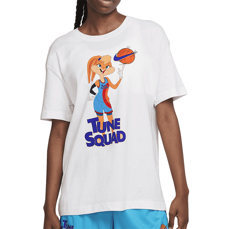 (WMNS) Nike Athleisure Casual Sports Printing Round Neck Short Sleeve White T-Shirt DH3838-100 3