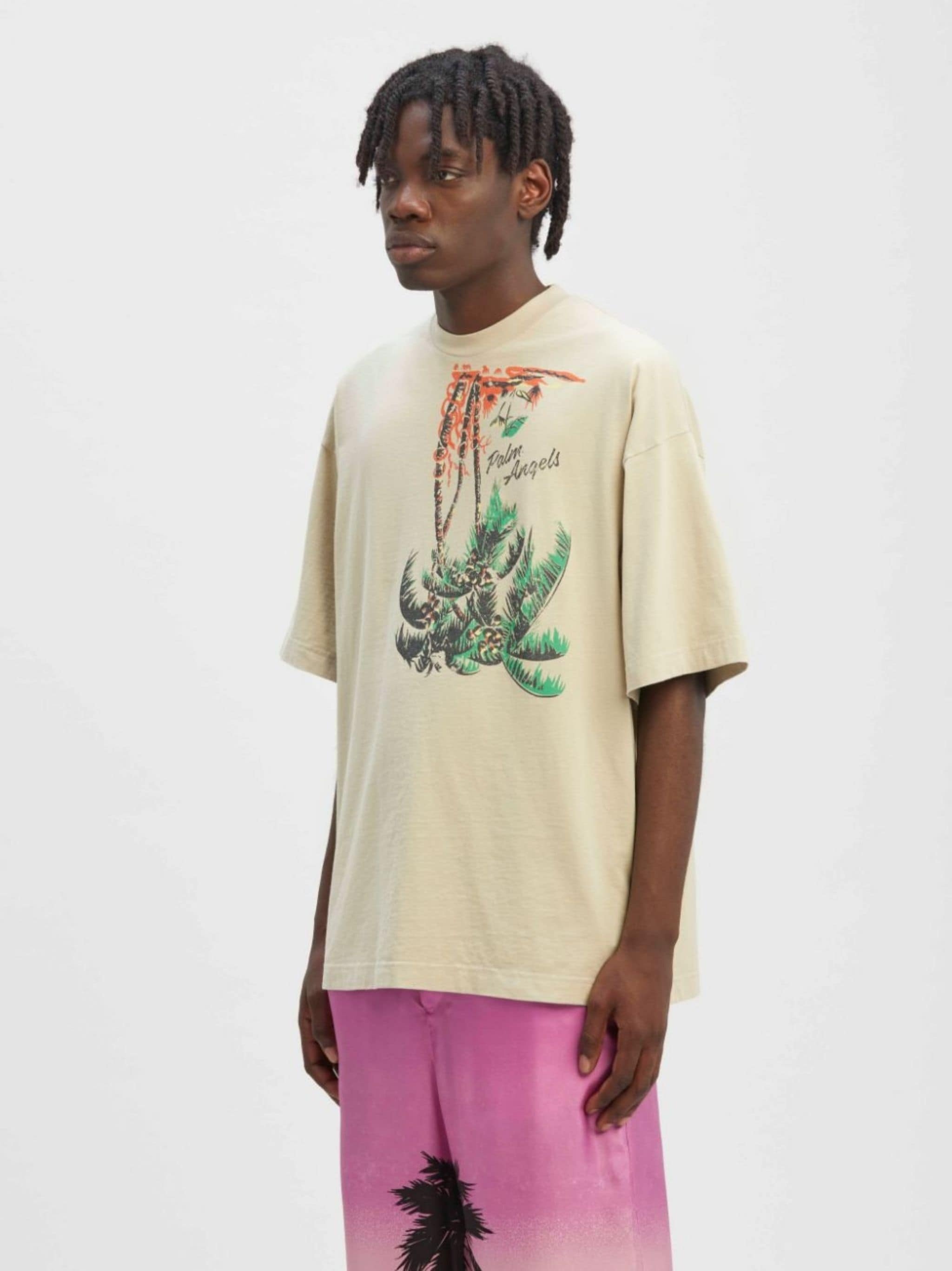 palm-print short-sleeve T-shirt - 4