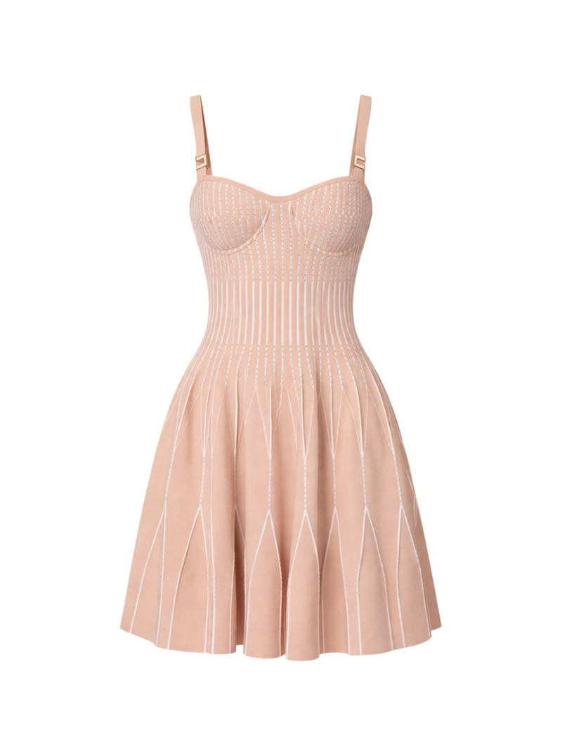 pleated two-tone mini dress 1