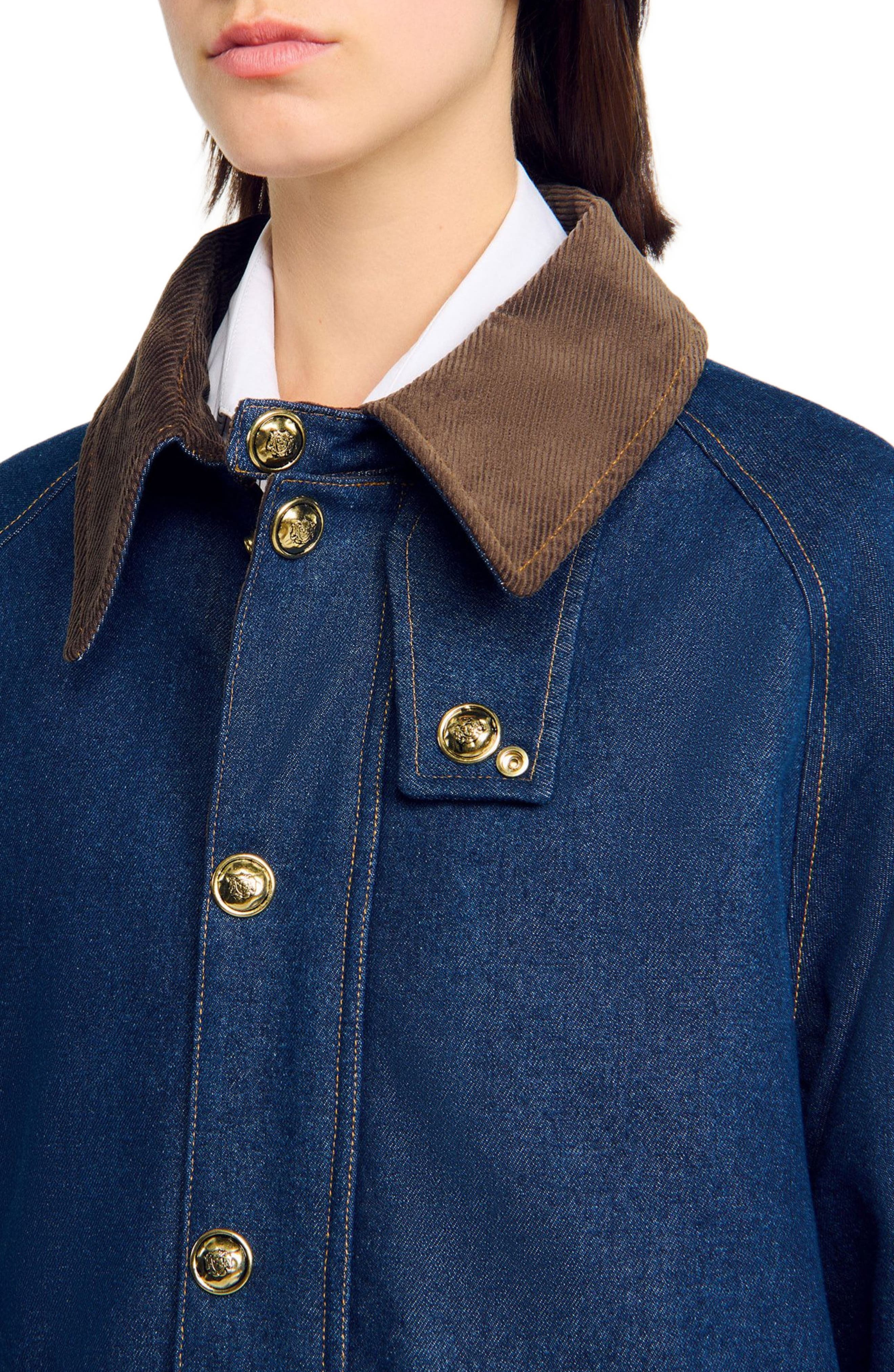 SANDRO Denim workwear jacket in Blue Jean at Nordstrom - 5