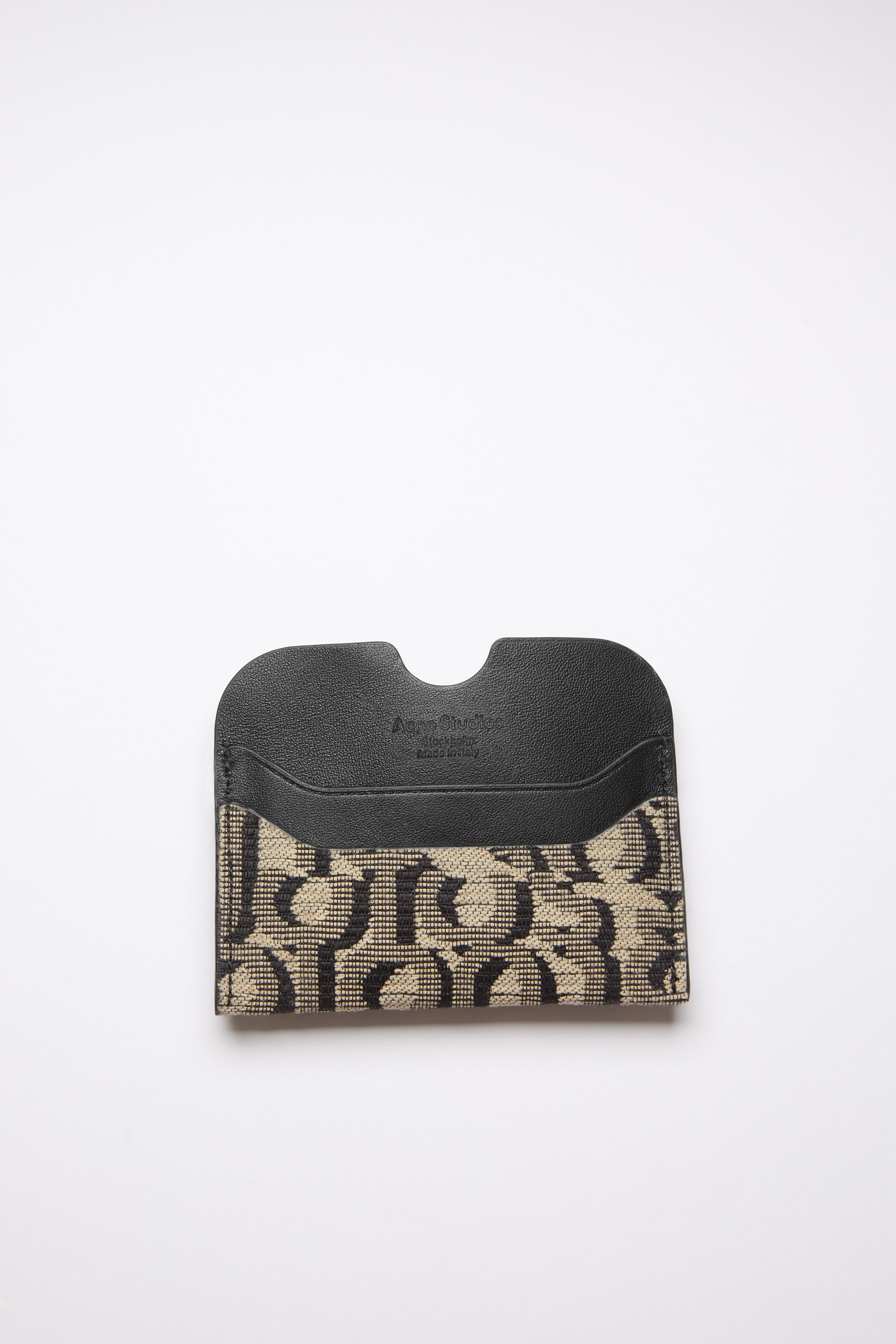 Monogram card holder - Beige/black - 3