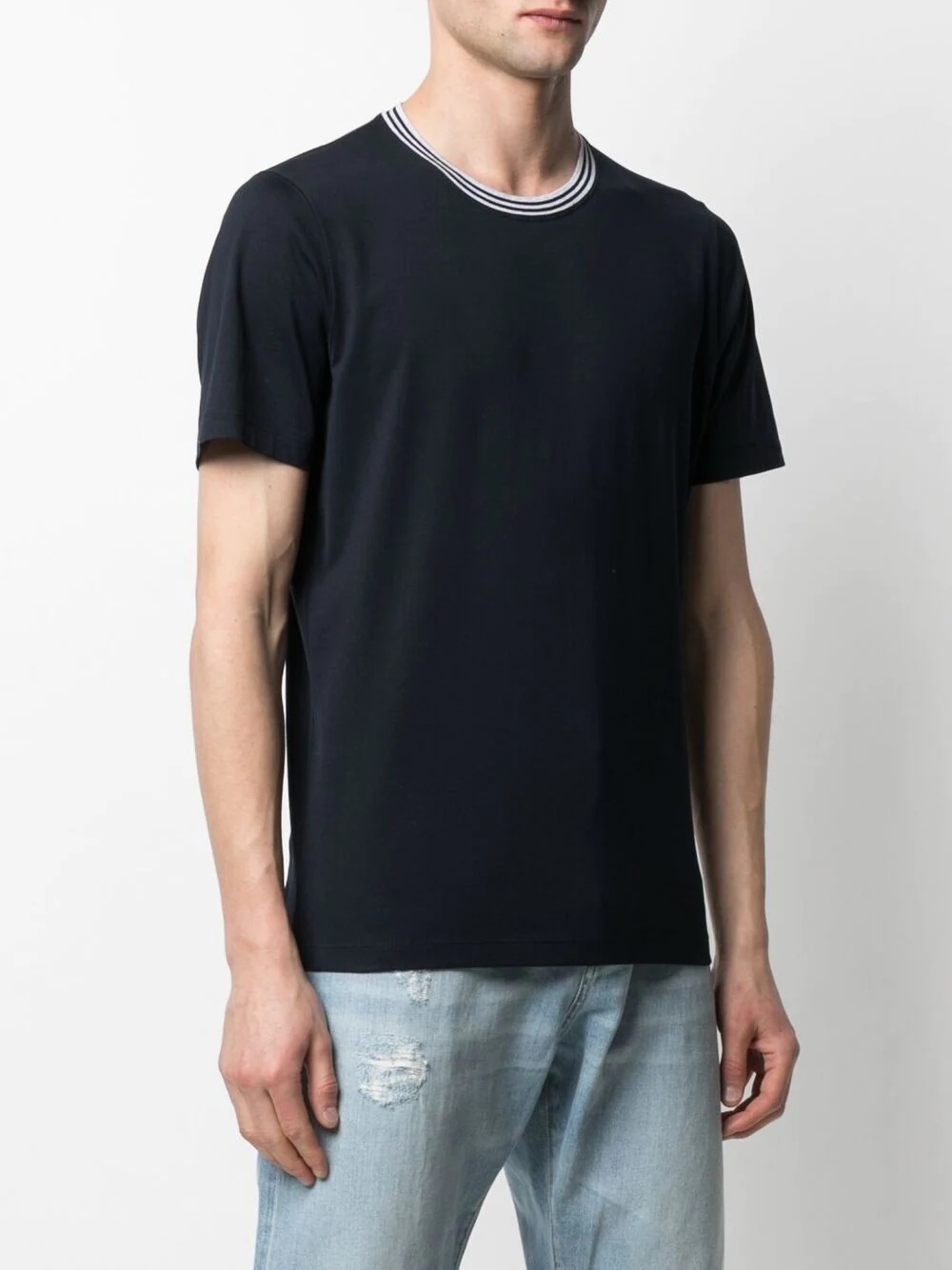 contrast-collar T-shirt - 3