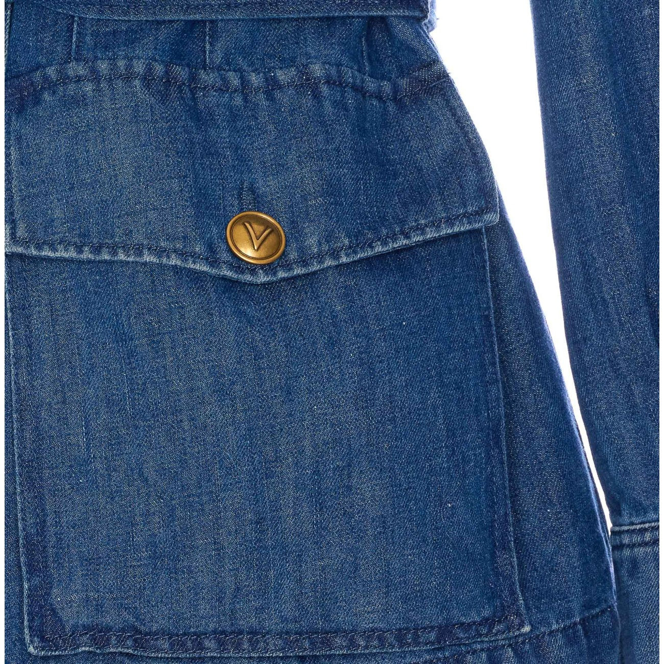 Valentino Garavani Women Solid Sahariana In Denim - 3