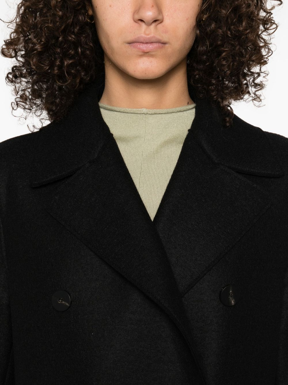 double-breasted wool coat - 5