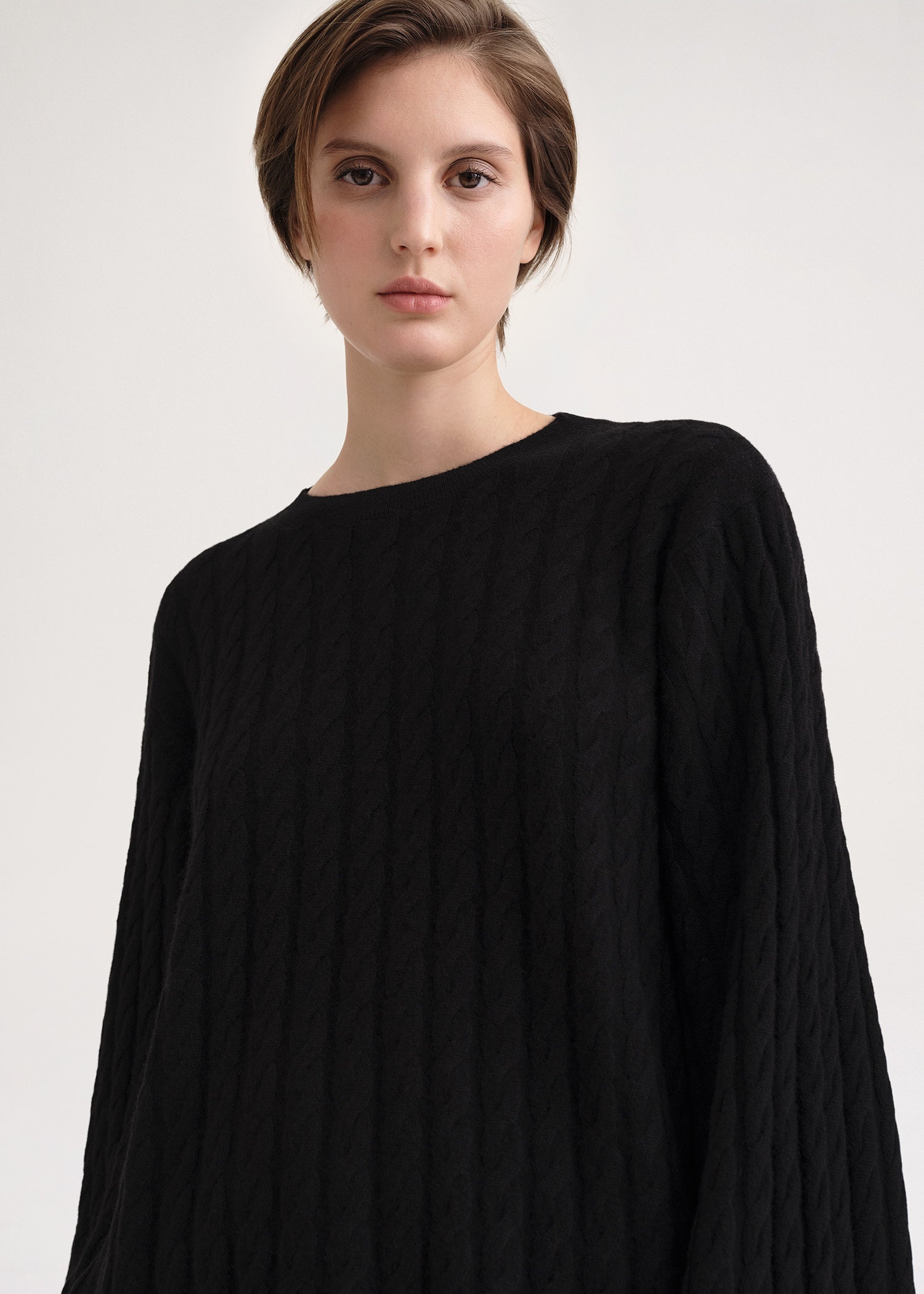 Cashmere cable knit black - 5