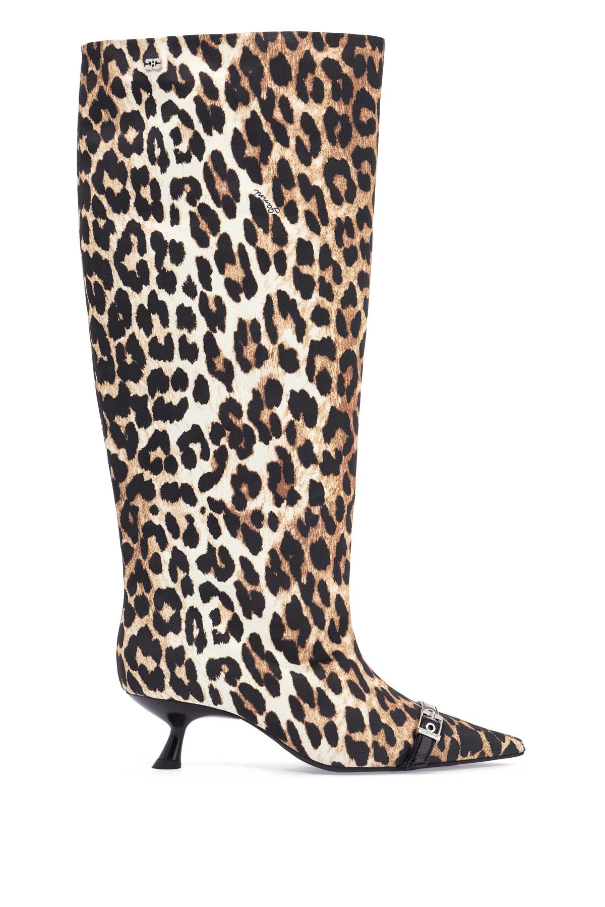 Ganni Animal Print Fabric Boots Women - 1