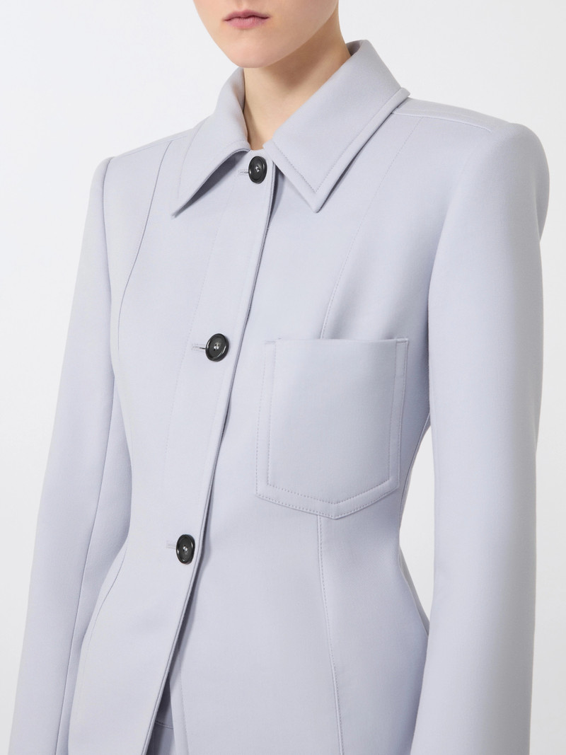 OTTELIA Fitted gabardine shirt jacket - MEDIUM GREY 6