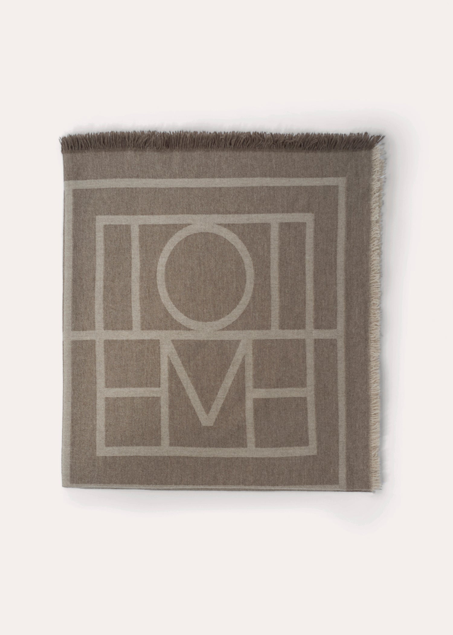 Monogram wool cashmere scarf tobacco - 5