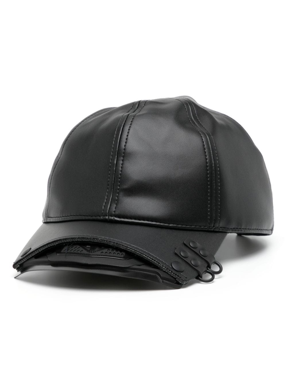 faux-leather baseball cap - 1