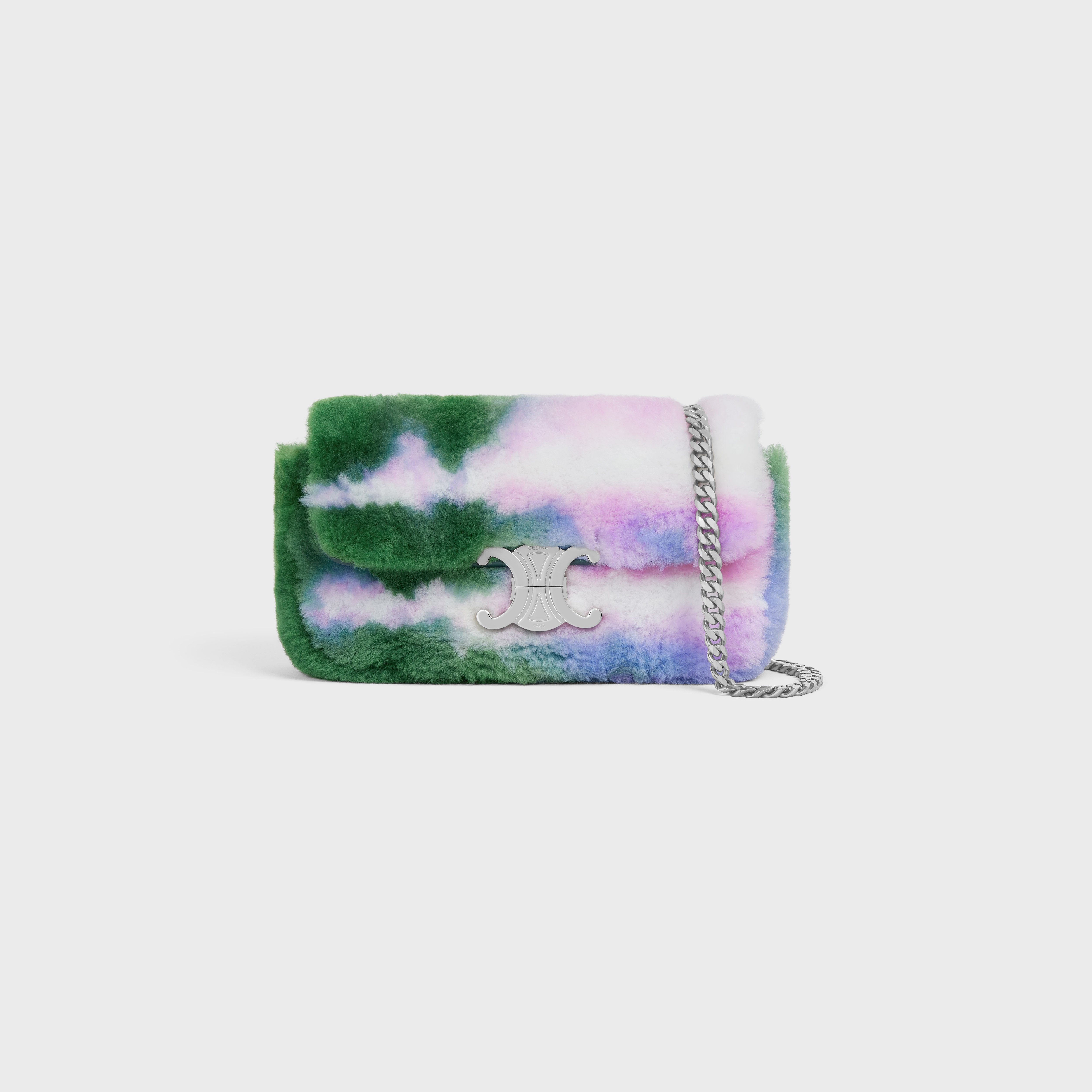 CHAIN SHOULDER BAG triomphe in SHEARLING TIE DYE - 1