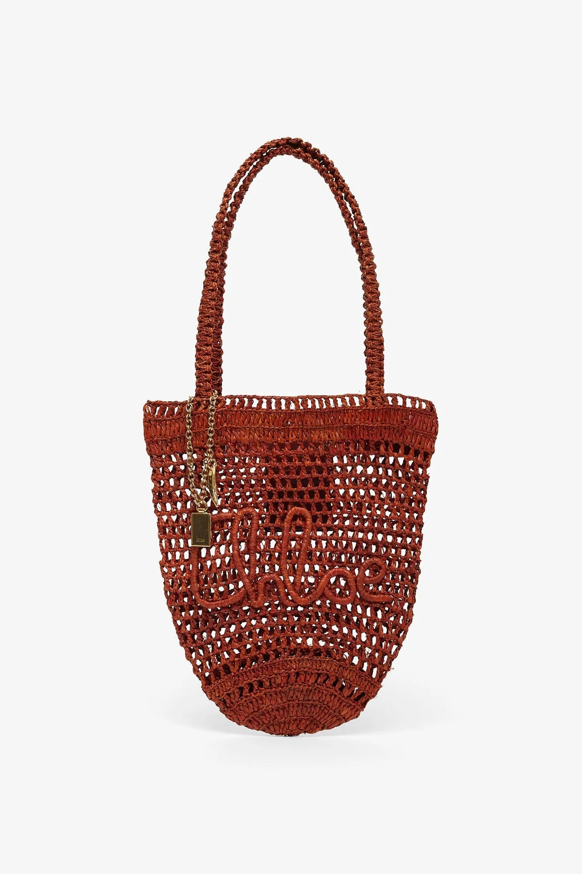 Small summer banana clay brown tote bag - 1