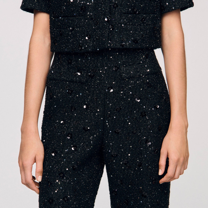 RHINESTONE TWEED TROUSERS 4
