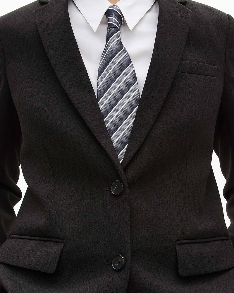 BLACK STRAIGHT-CUT SUIT JACKET 4