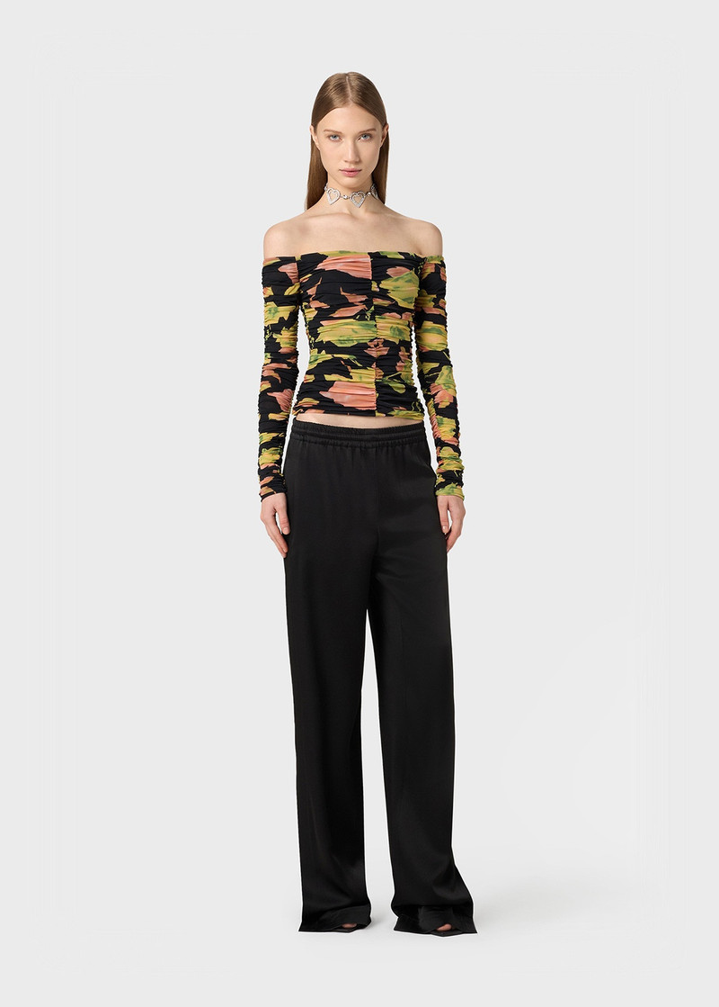 Blumarine PRINTED JERSEY BLOUSE WITH DRAPING outlook