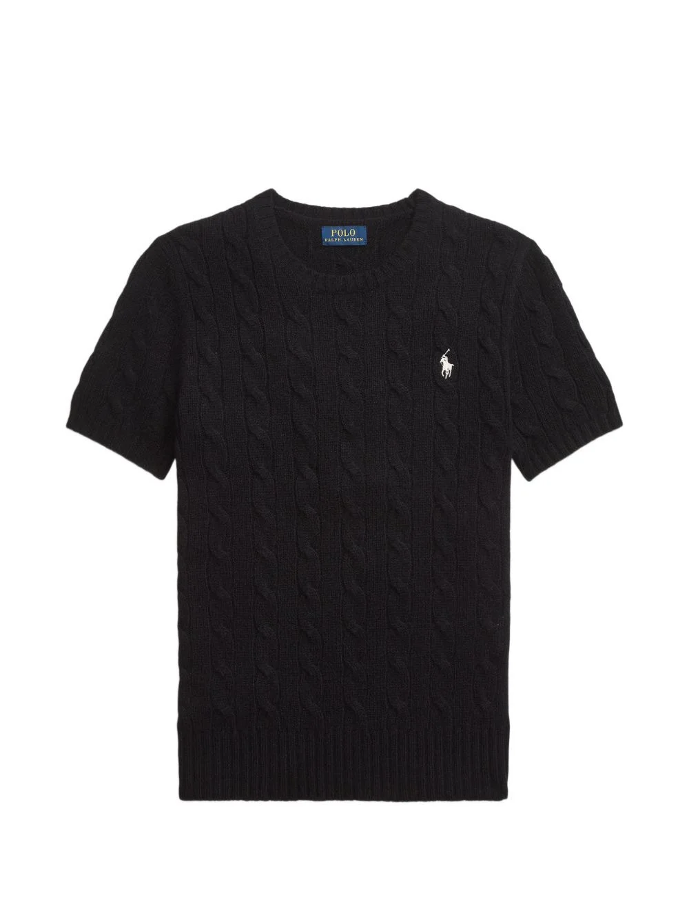 cable-knit logo T-shirt - 1