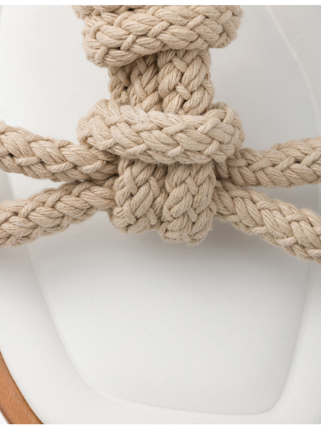Flat Leather and Cord Sandals - 5