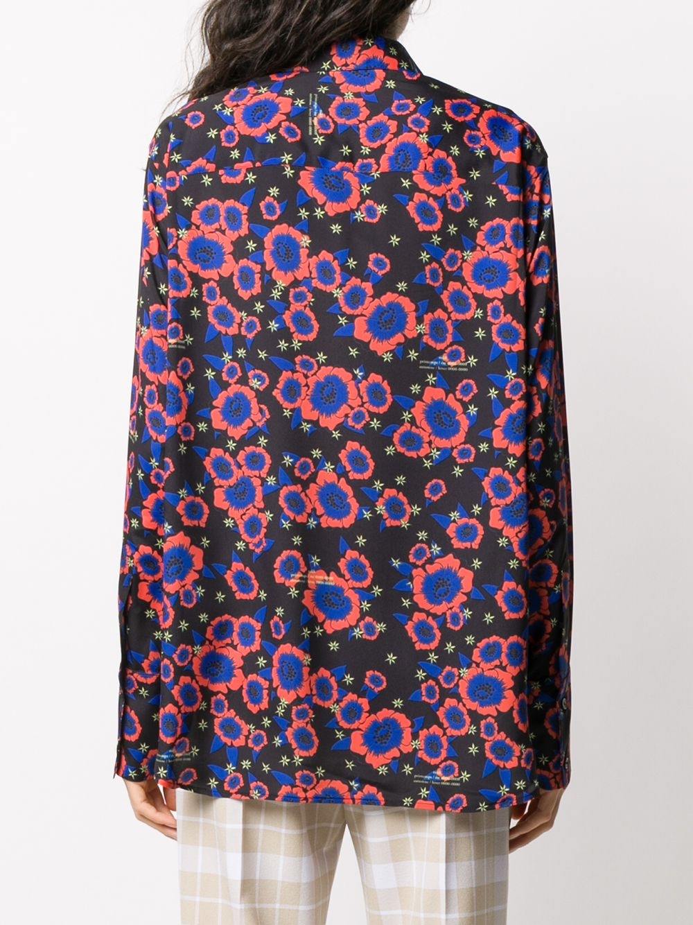 floral-print tie-insert shirt - 4