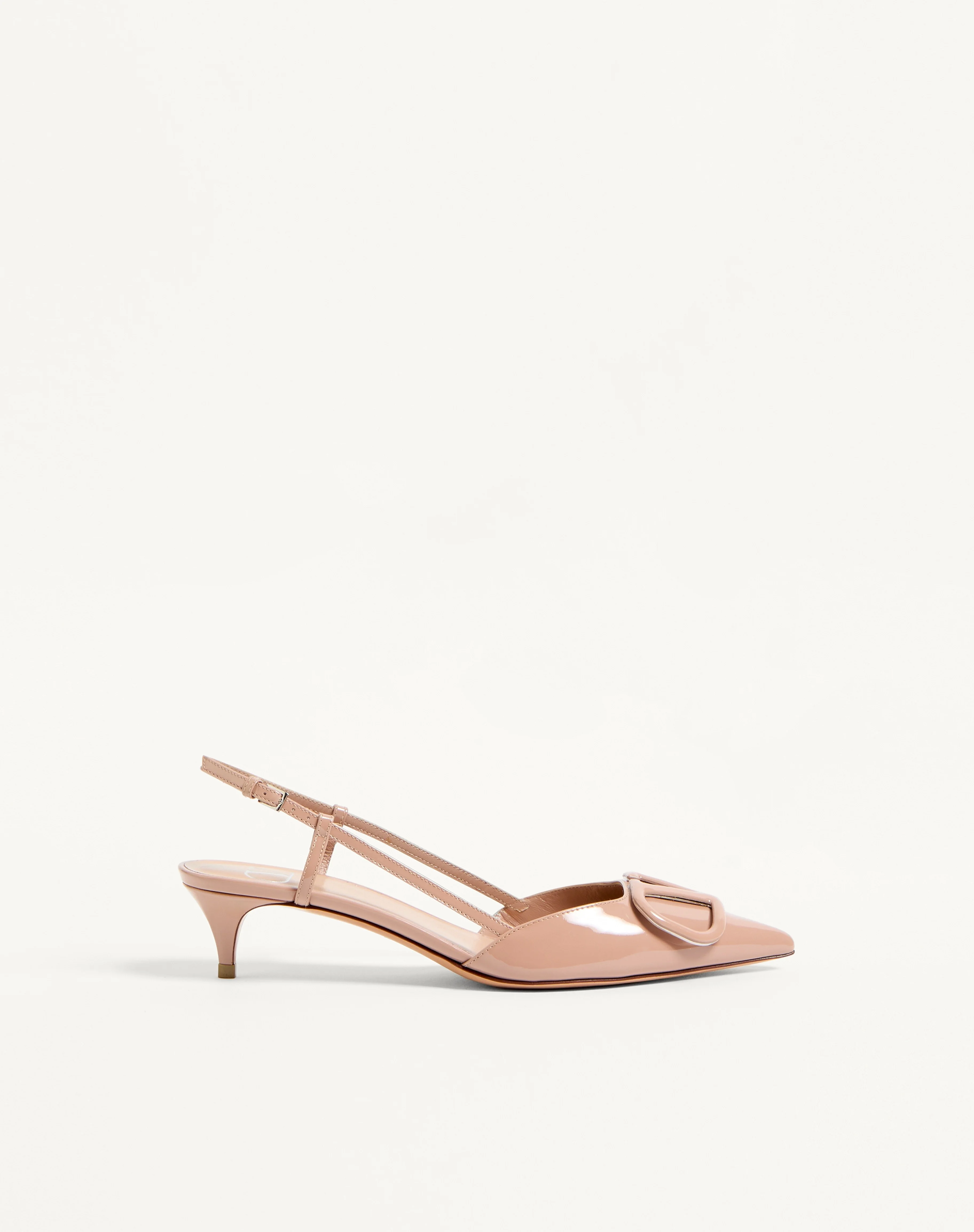 VLOGO SIGNATURE PATENT LEATHER SLINGBACK PUMP 40MM - 1