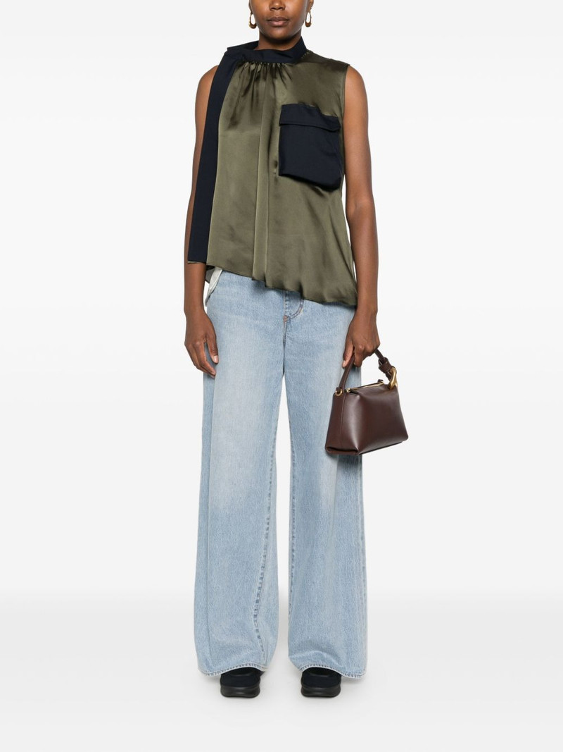 sacai pocket ruffled top outlook