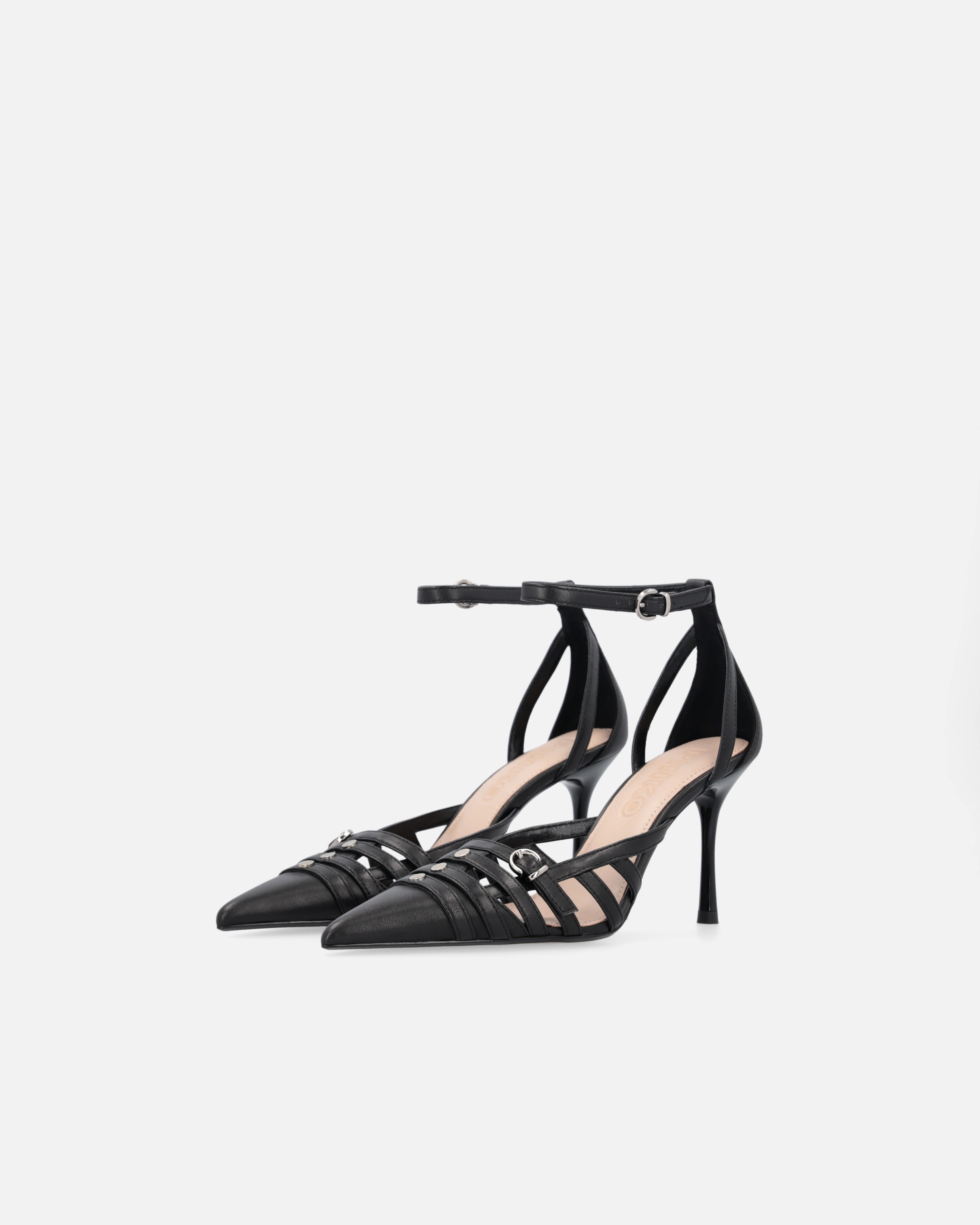 POINTED-TOE PUMPS WITH HEEL AND STRAP - 6