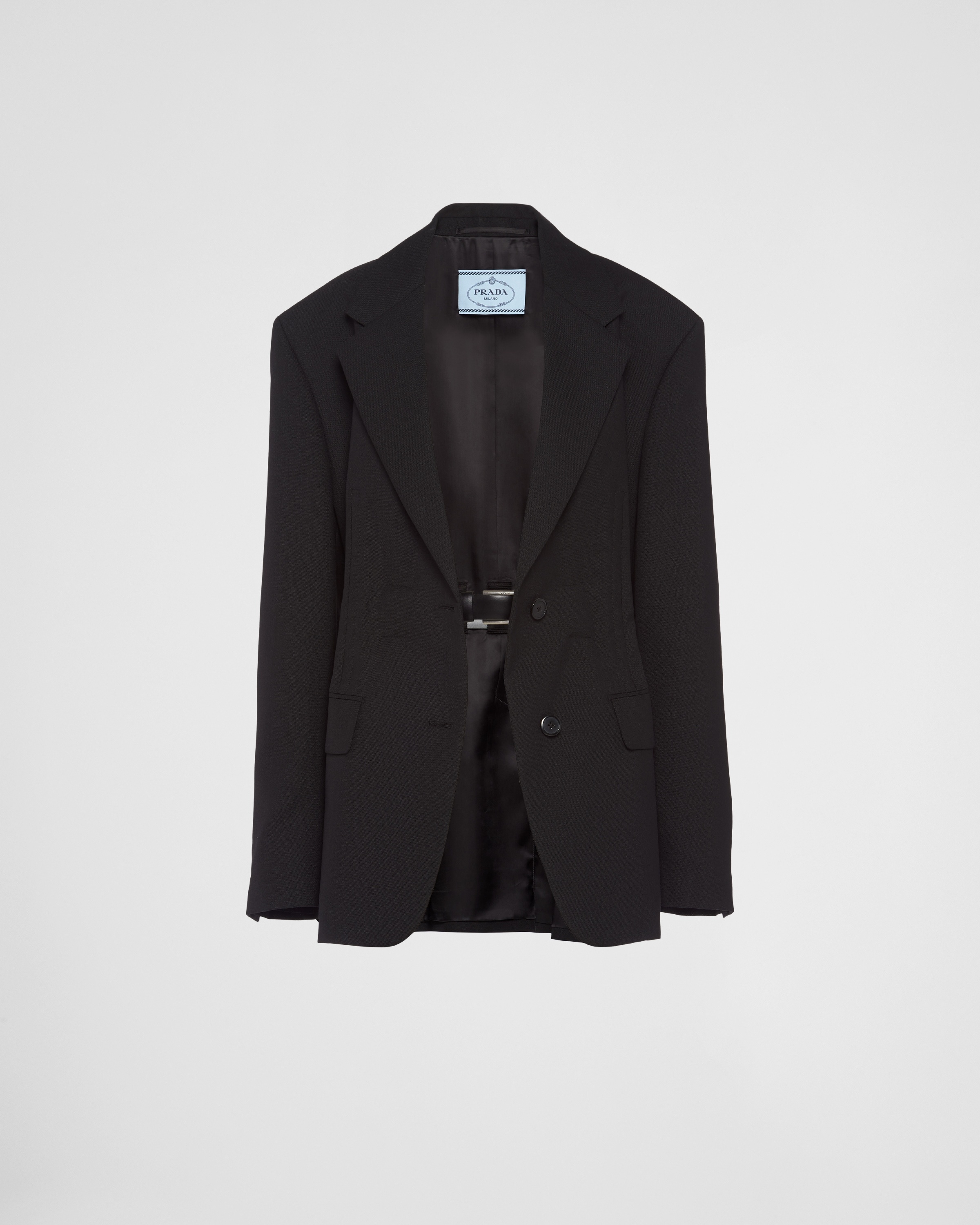 ジャケット PRADA SINGLE-BREASTED WOOL JACKET Prada Single-breasted Wool Jacket | Grey | FARFETCH