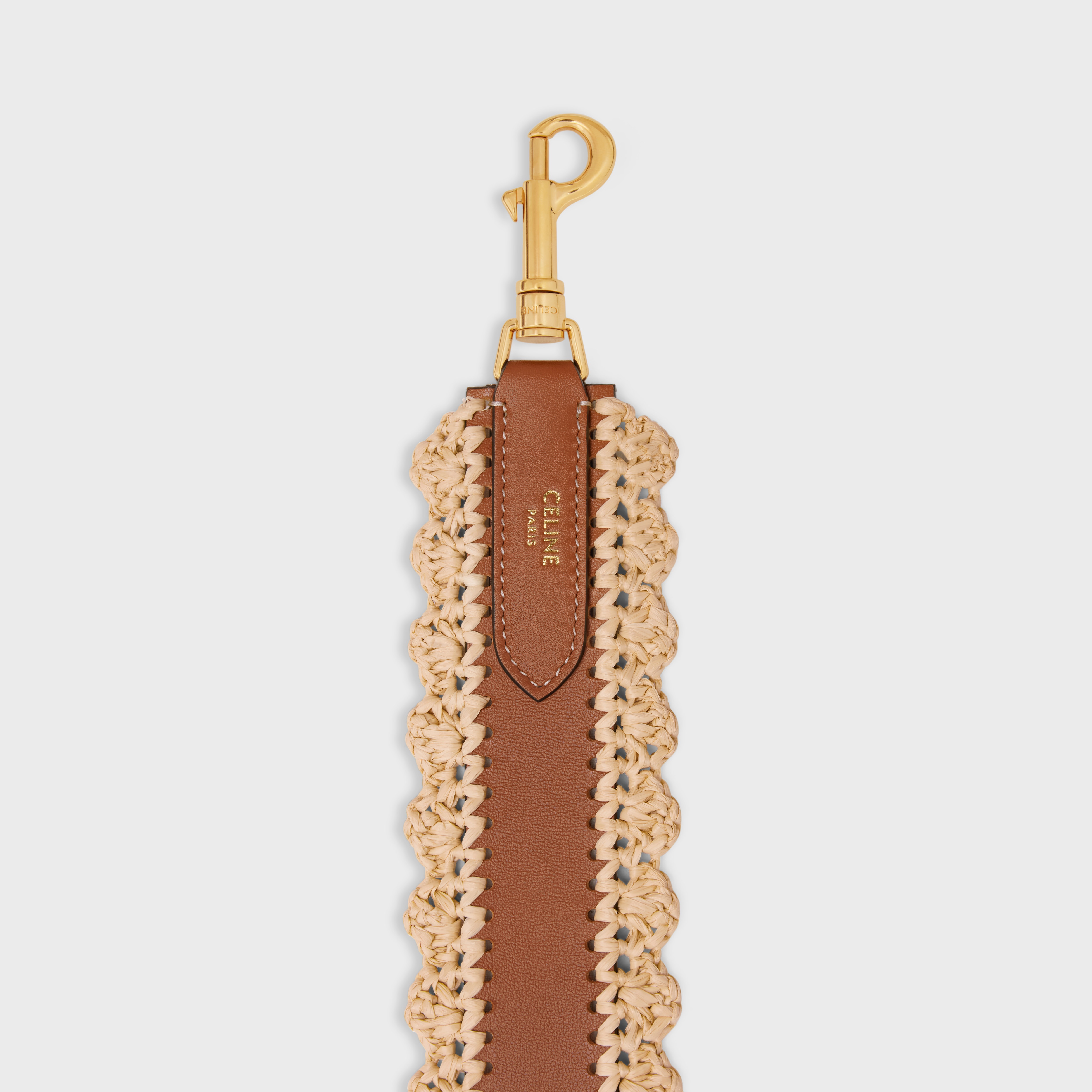 long strap in RAFFIA AND CALFSKIN - 3