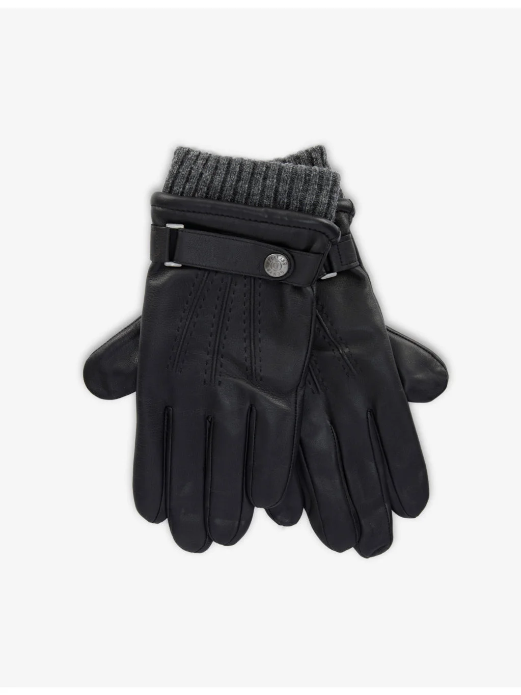Touch leather and wool-blend touchscreen gloves - 1