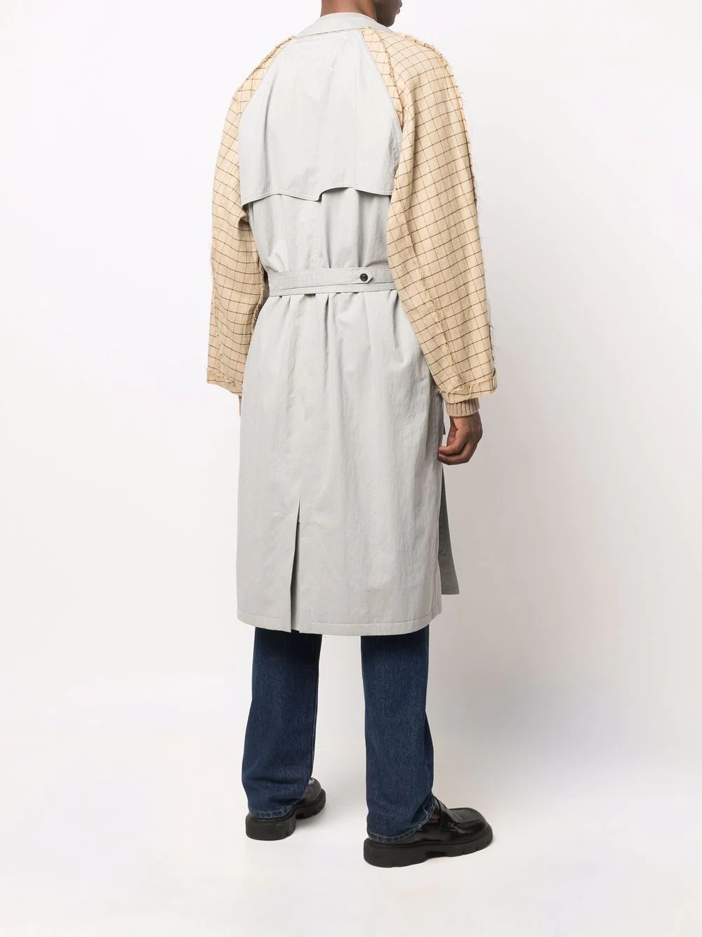 contrast panel trench coat - 4