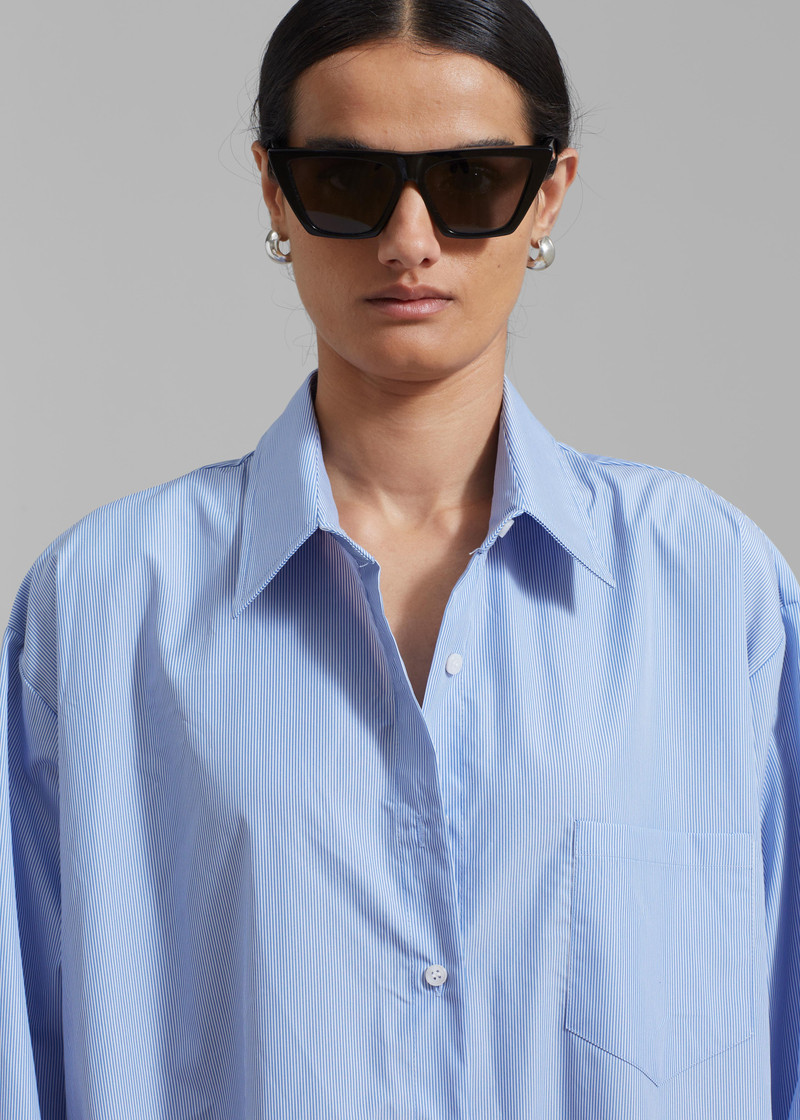 Avery Shirt Dress - Blue Stripe 5