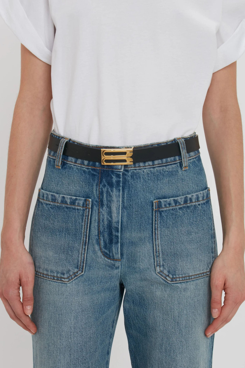 Victoria Beckham Frame Belt In Black Leather outlook