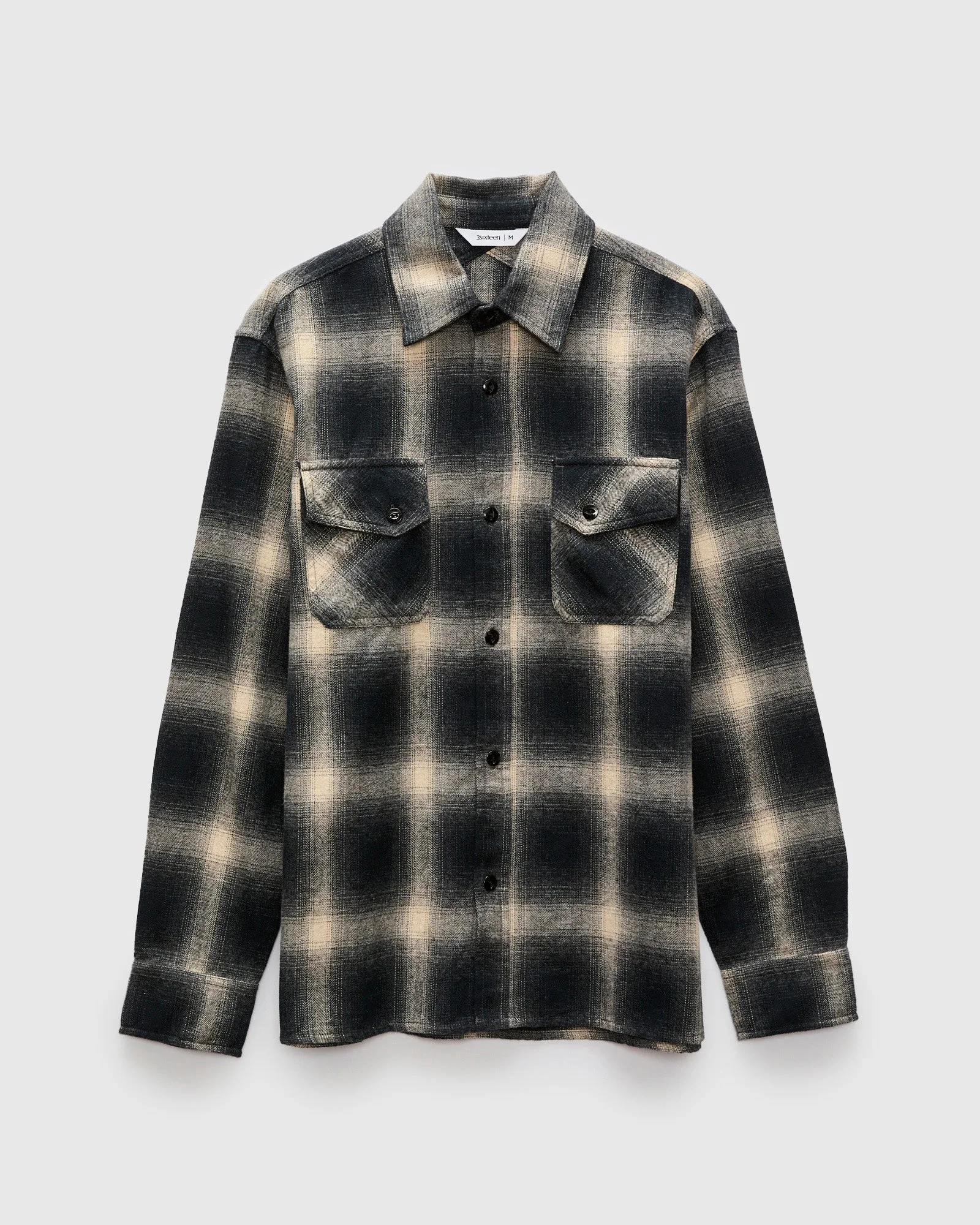 Crosscut Flannel in Black Ombre - 1