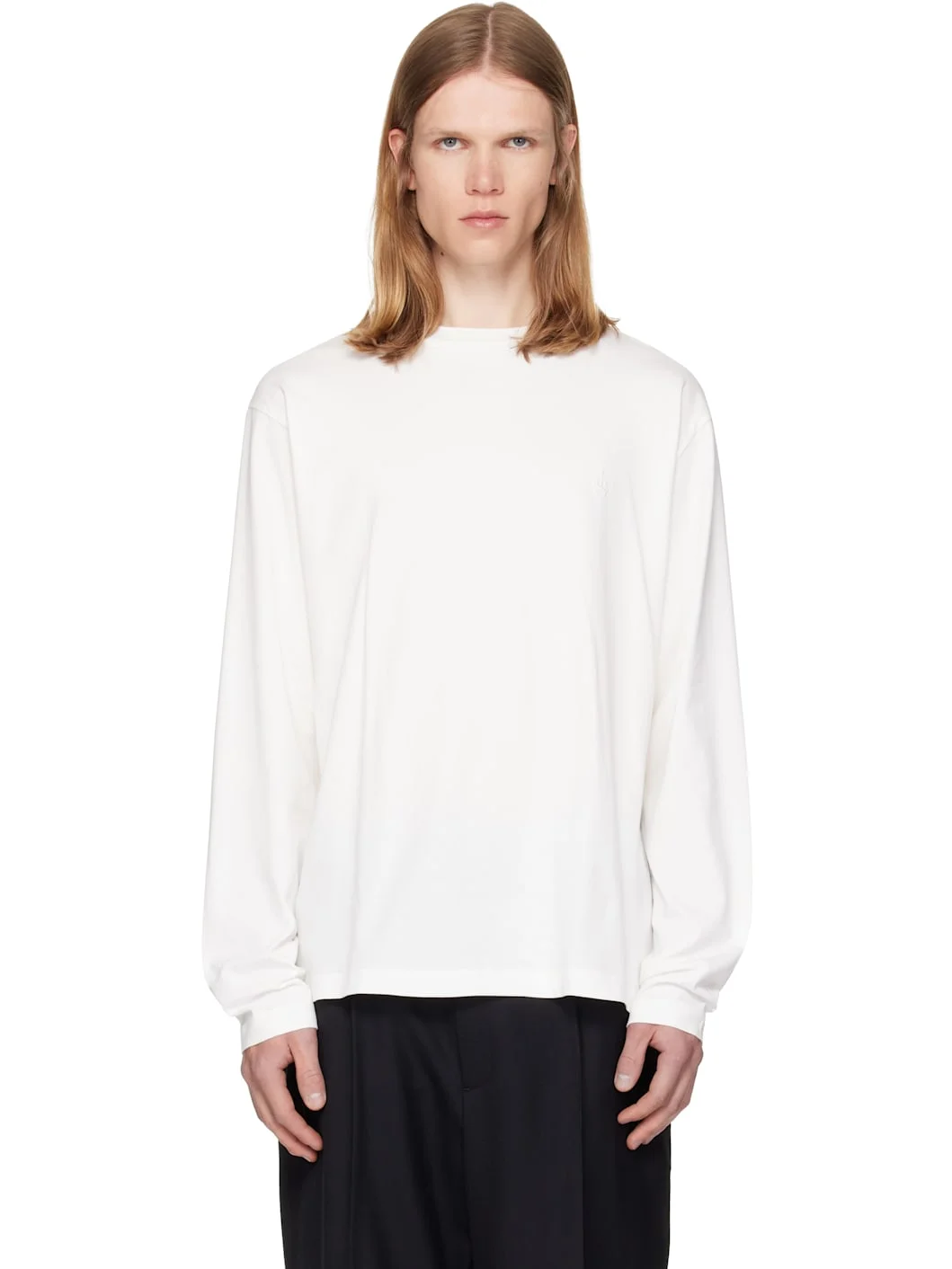 Three-Pack White Long-Sleeved T-shirts - 1