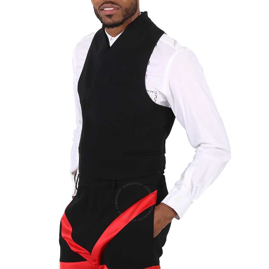 Ferragamo Double Breasted Slim Fit Waistcoat In Black - 5