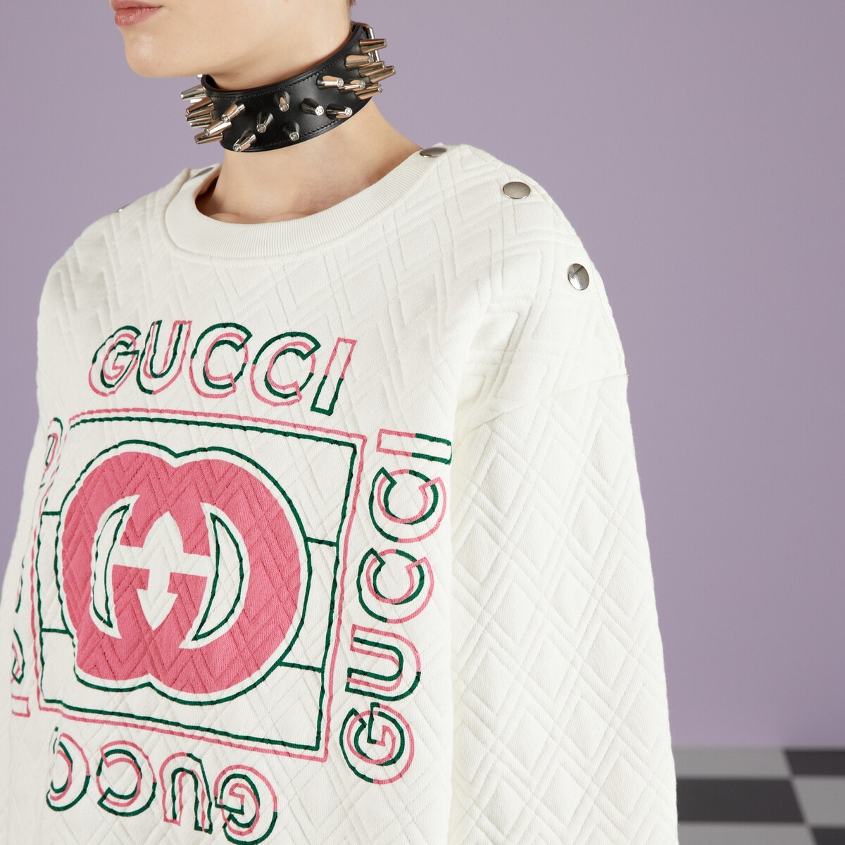 Gucci vintage logo quilted sweatshirt - 3