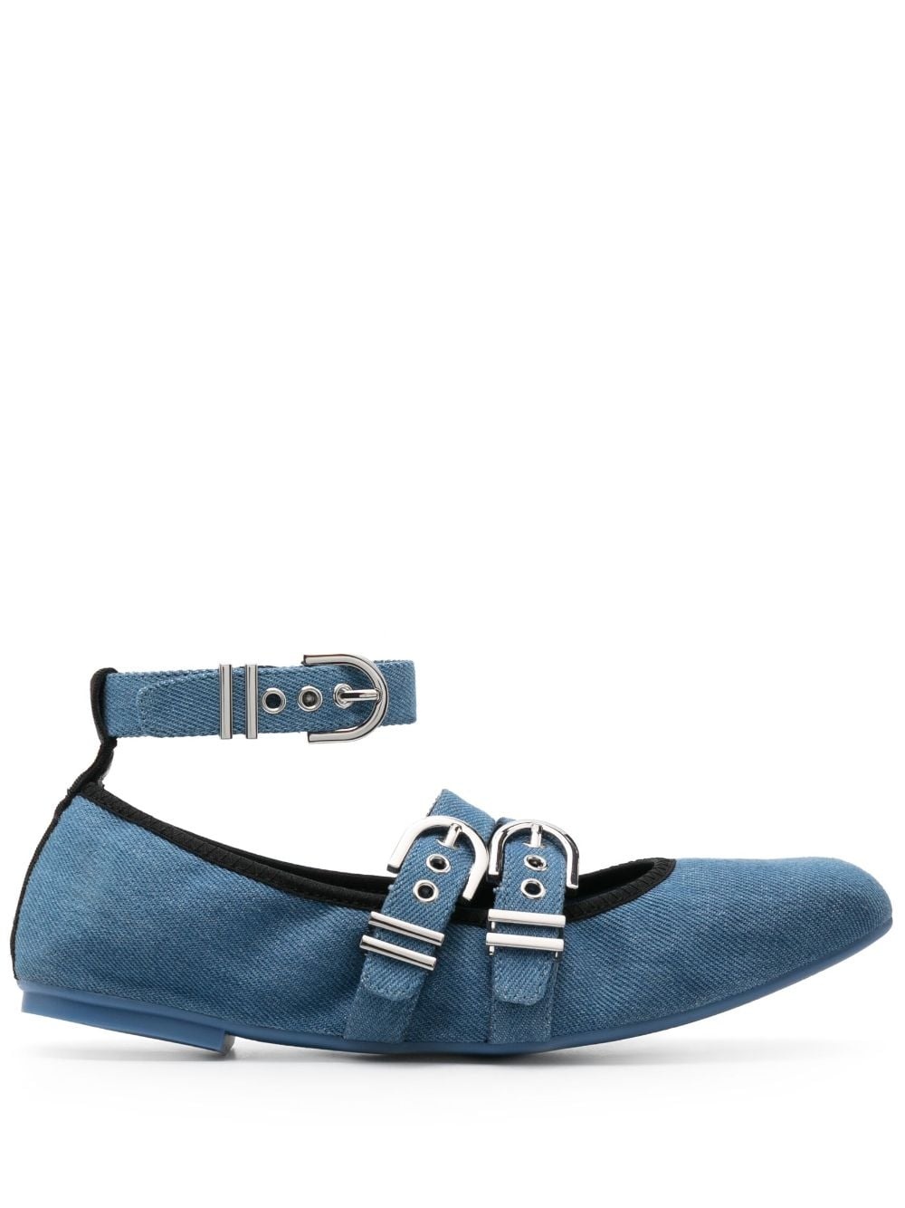 Maverick denim flat ballerina shoes - 1