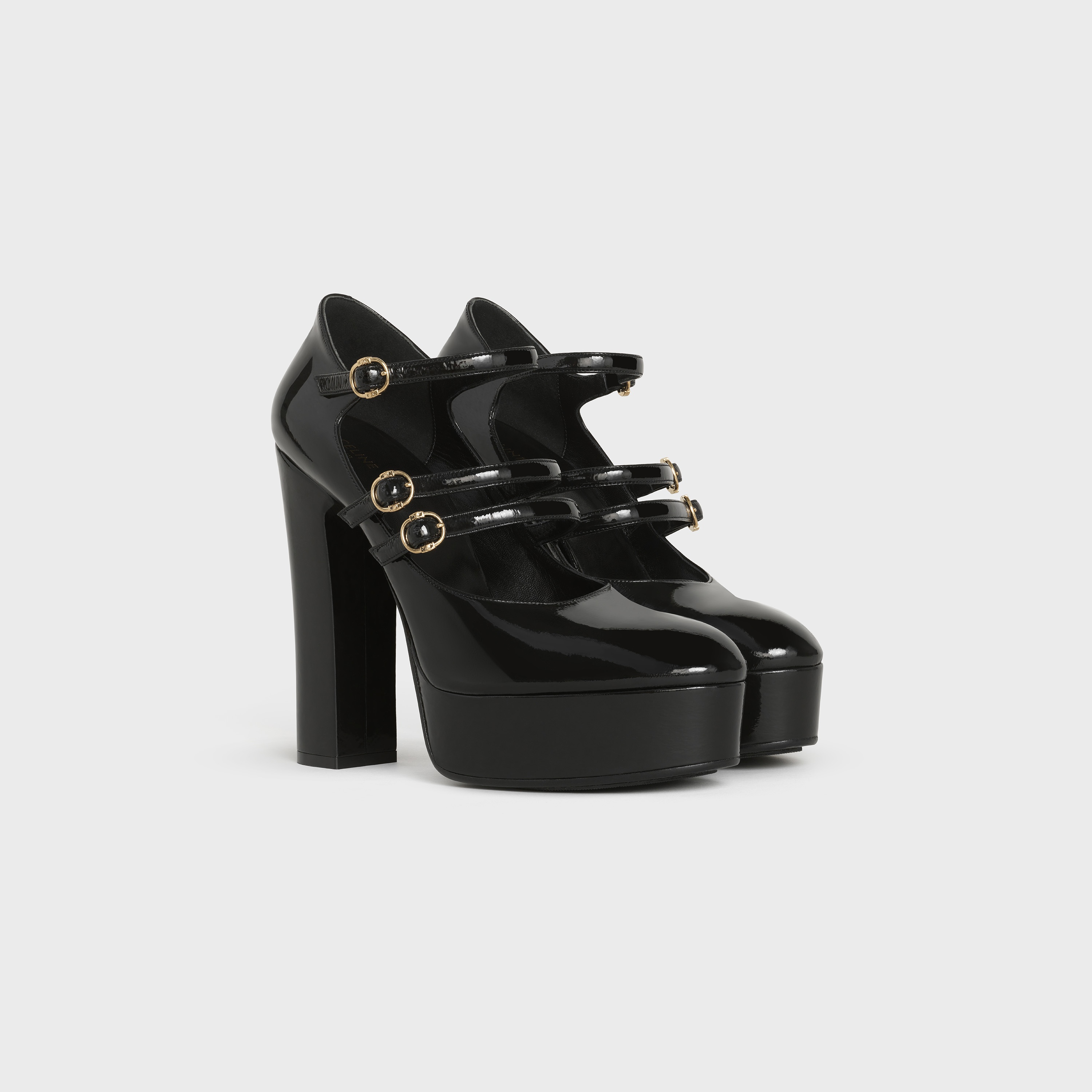 CELINE MELODY TRI-BUCKLE MARY JANE PUMP  IN  PATENT LAMBSKIN - 2