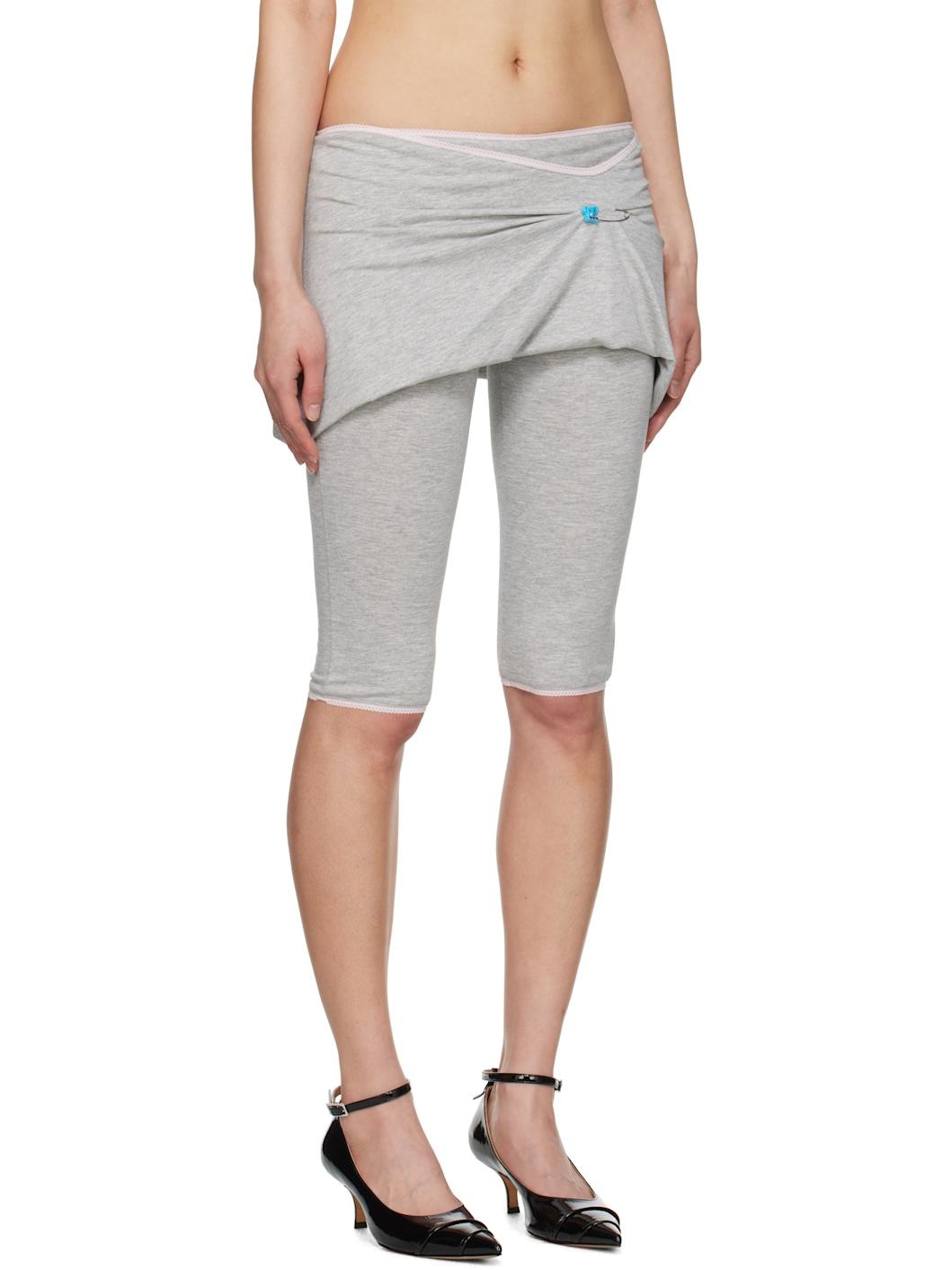 Gray Nappy Pin Shorts - 2