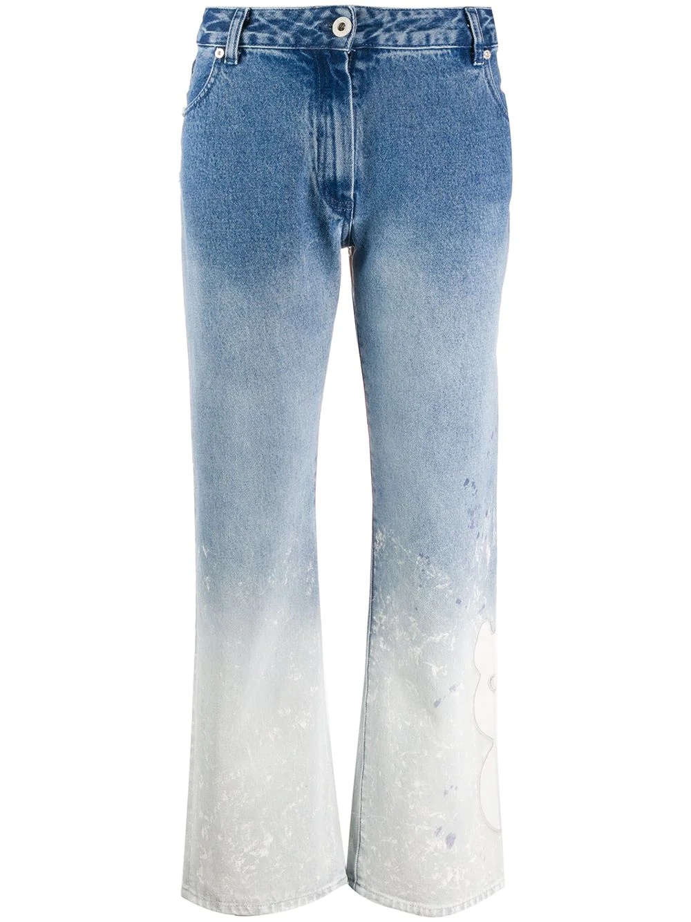bleach effect straight jeans - 1