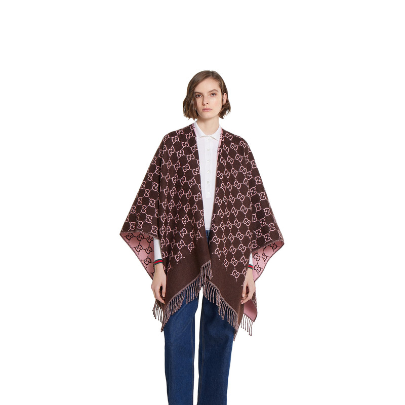 GG wool jacquard cape 3
