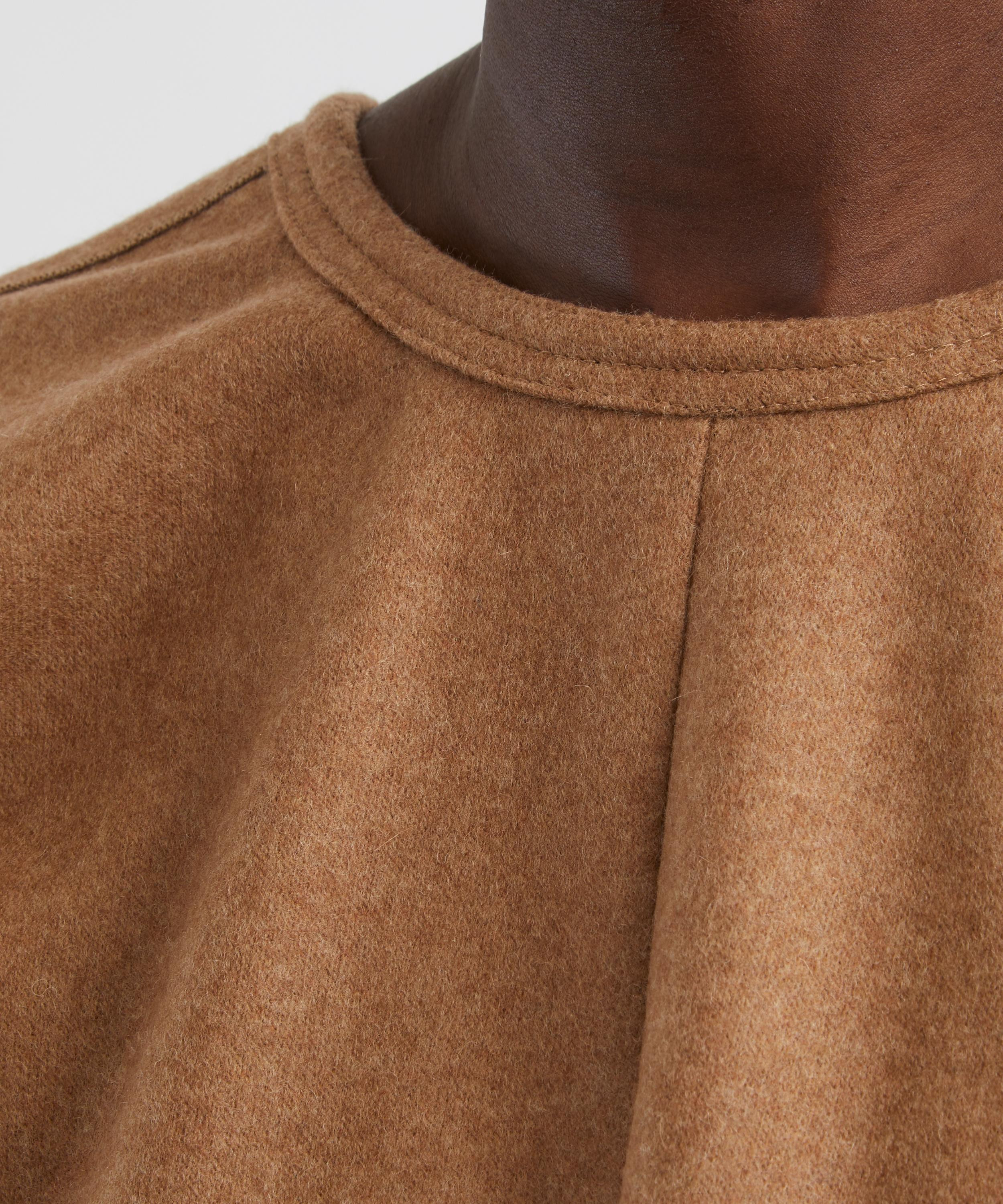 Toffee Melange Gathered Waist Midi Skirt - 5