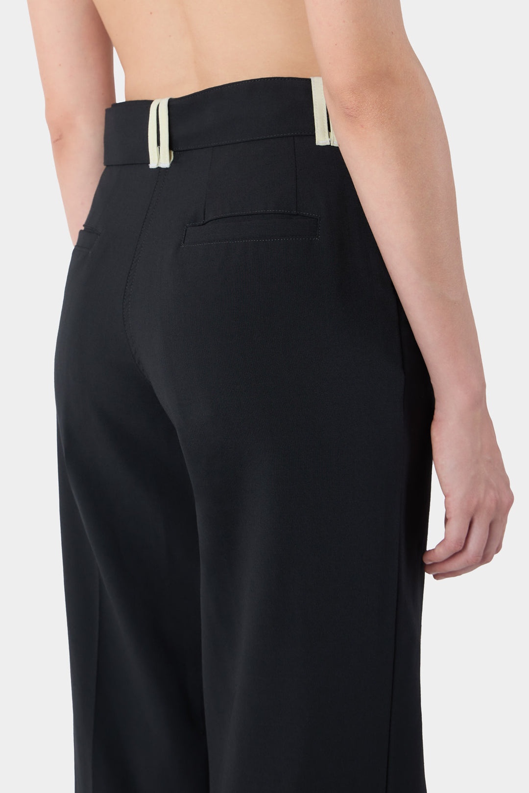 BELTED HIGH WAIST PANTS / carbon black - 4
