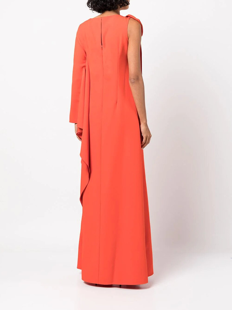 ONE ARM DRAPED CREPE KAFTAN WITH BOW 3