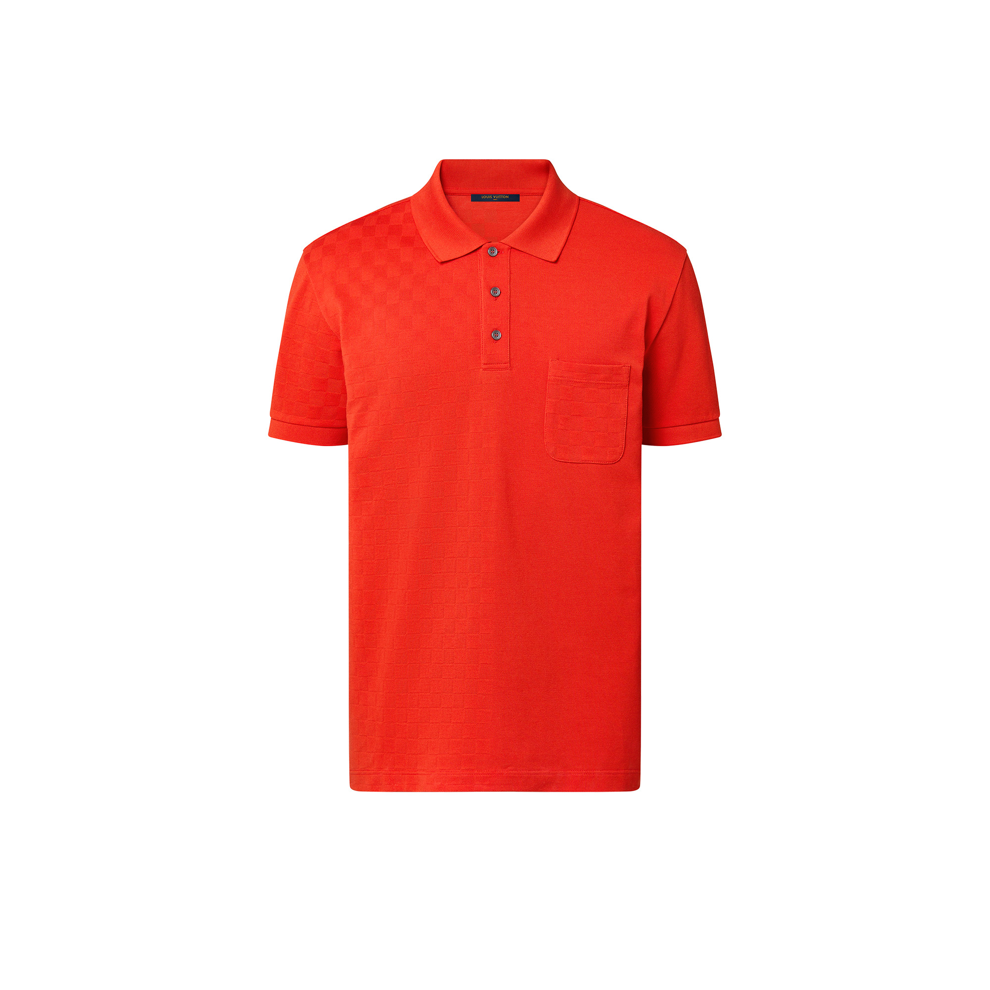 Cotton Half Damier Pocket Polo - 1