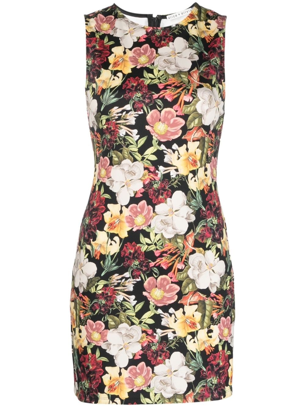 Wynell floral-print sleeveless minidress - 1