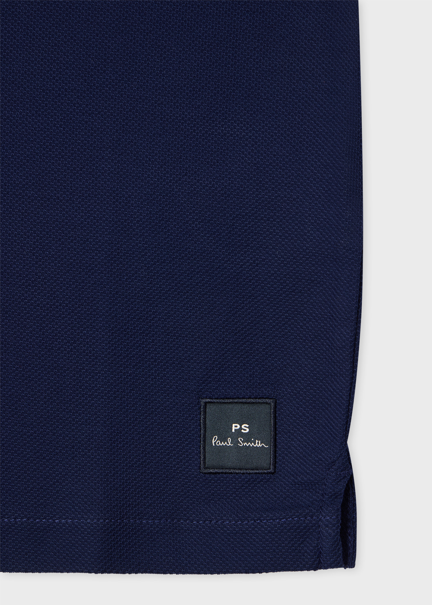 Navy Zip-Neck Pique Polo Shirt - 2