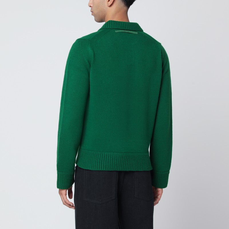 Sacai Green Wool Sweater Men - 2