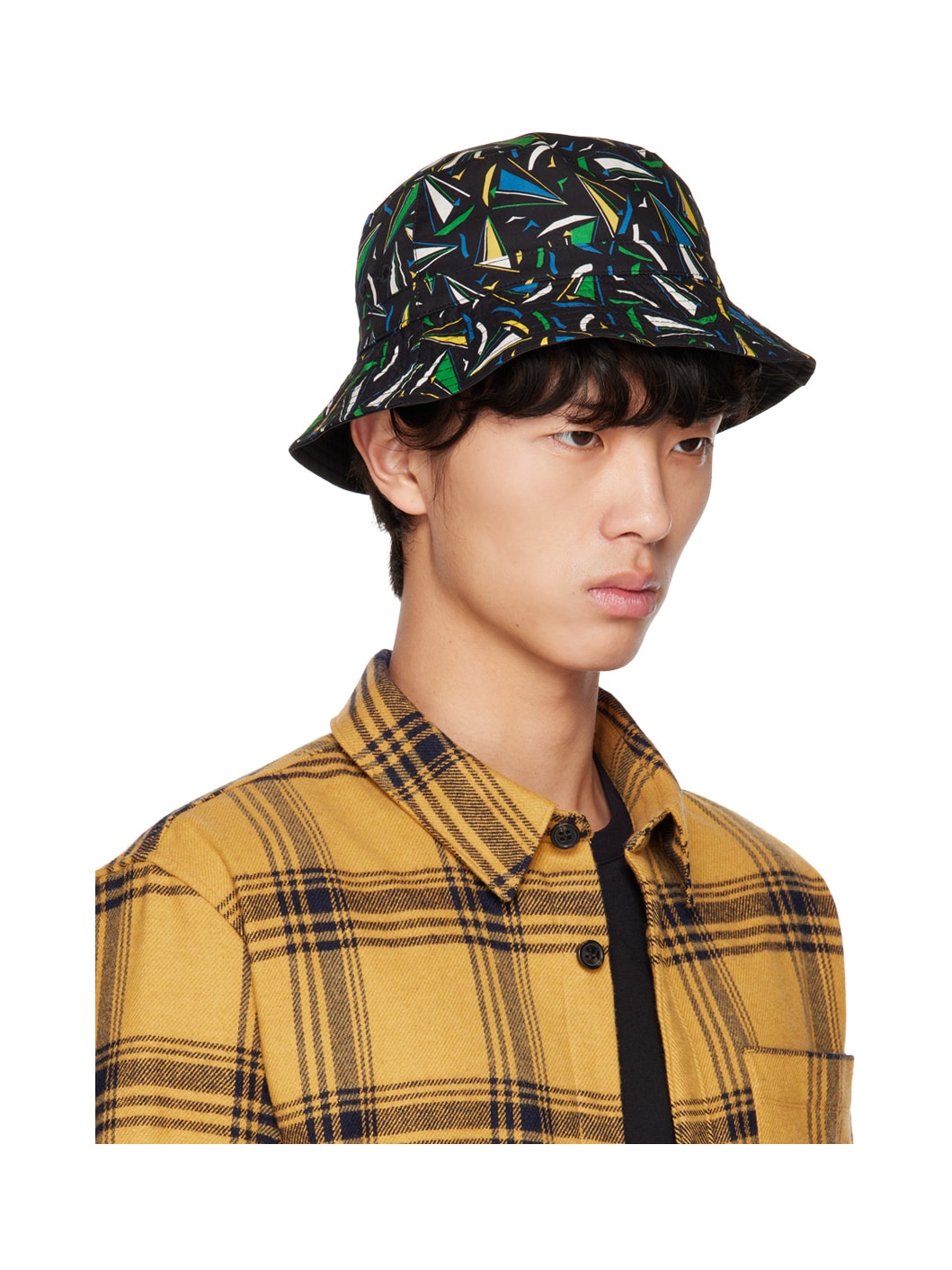 Multicolor & Black Bob Mark Bucket Hat - 2