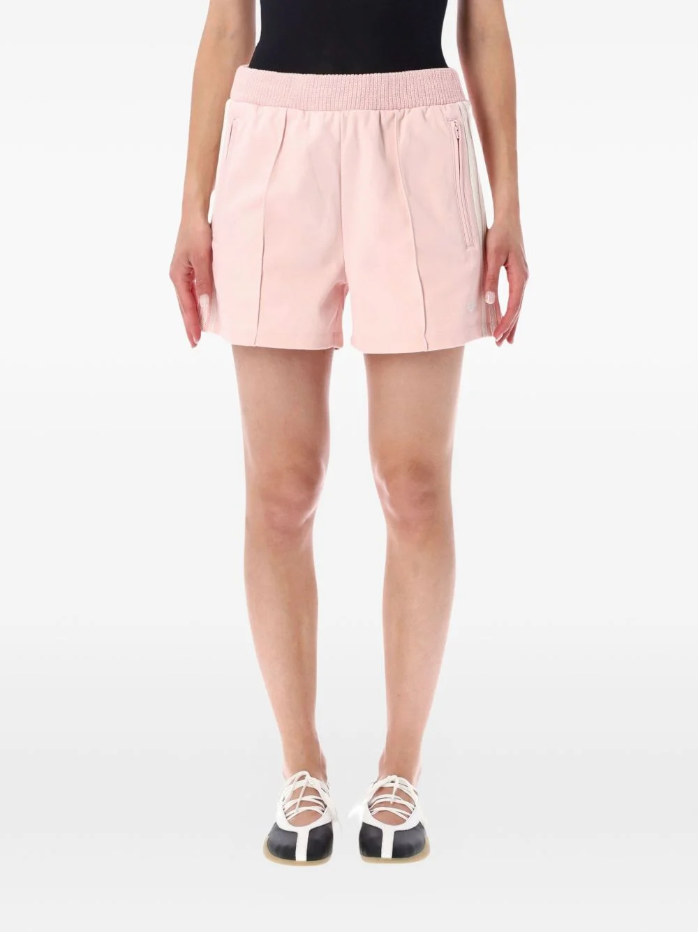 side-stripe logo-embroidered shorts - 1