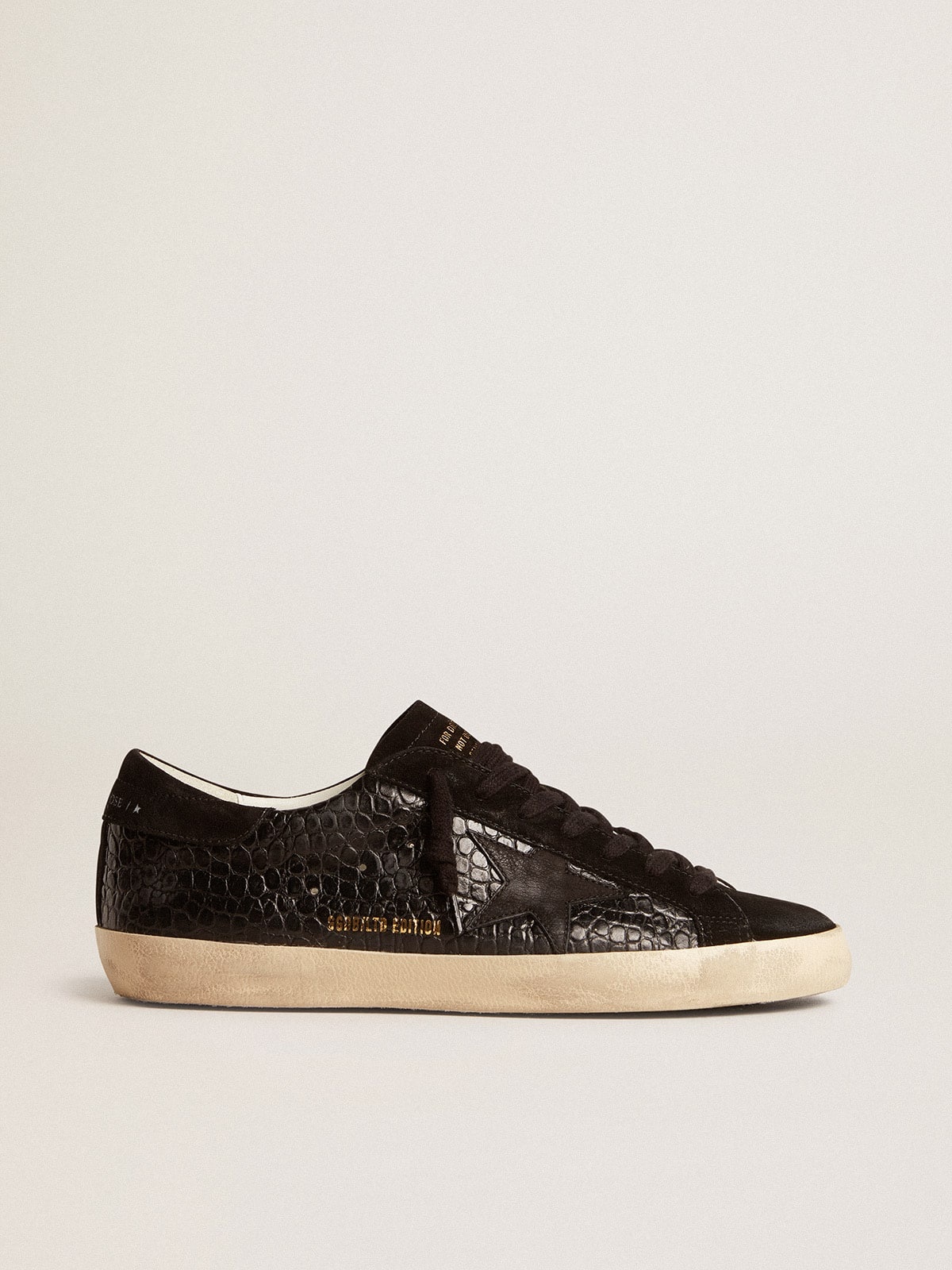 Super-Star LTD in crocodile-print leather with black suede inserts - 1