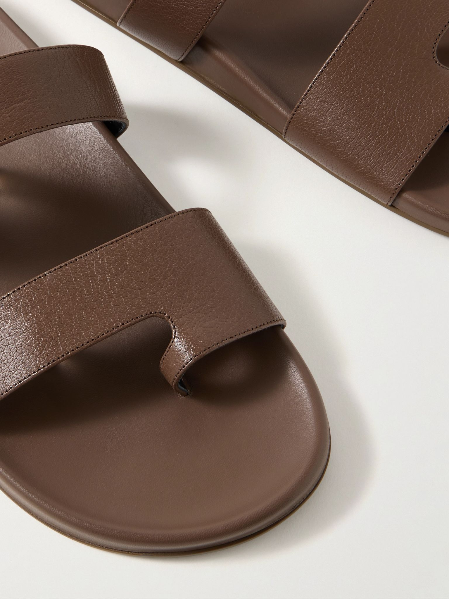 Hugh Full-Grain Leather Sandals Light brown - 4